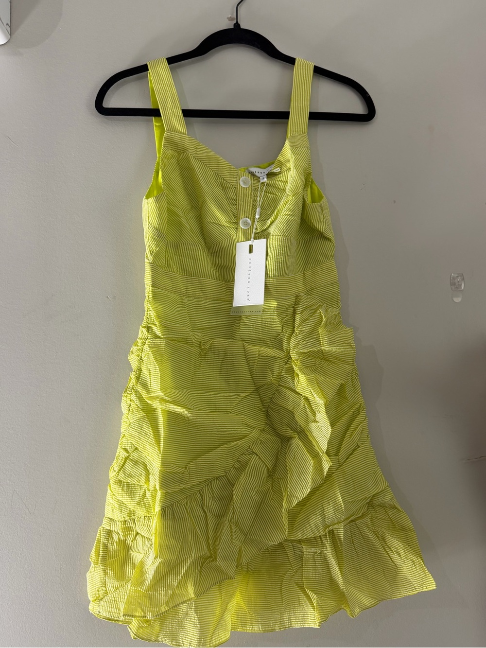 Endless Rose Neon Yellow Striped Sundress